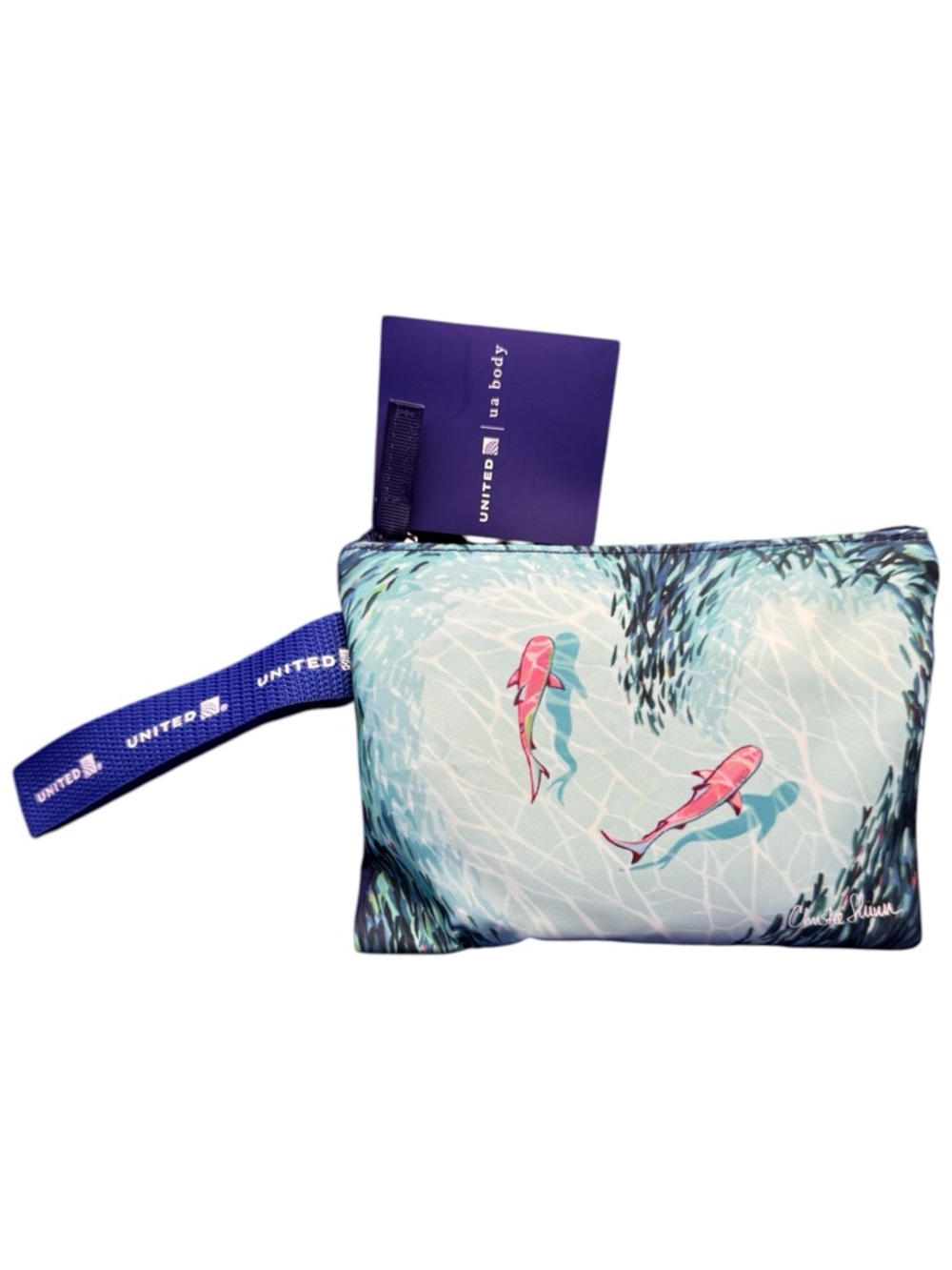 United Airlines Inflight Amenity Kit Christie Shinn Hawaii Zip Pouch Set
